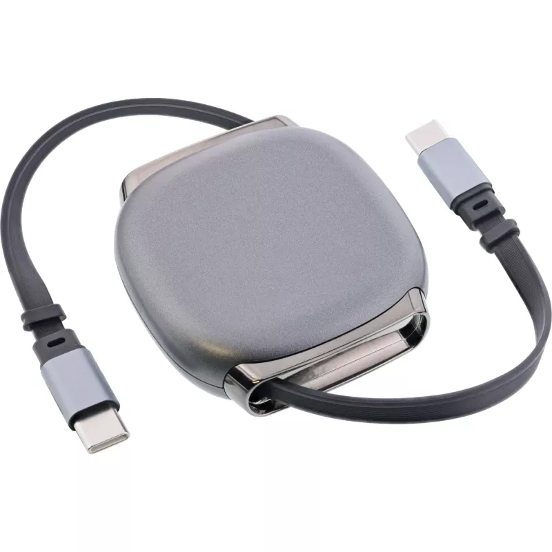 USB-C laidas InLine 35850, 100 W galios tiekimas, 0,80 m, juodas/pilkas