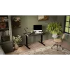 Cama Meble elektrinis reguliuojamo aukščio stalas MOON 121x67 cm, stačiakampis medžio drožlių plokštės stalviršis, 72–120 cm, juodas/san sebastian