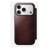 Mobiliojo telefono dėklas Nomad Modern Leather Folio, skirtas Apple iPhone 17 Pro, 6,3 colio (16 cm), odinis, bordo spalvos