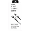 Celly 4-IN-1 laidas A+C į C+LIGHT 2M BK