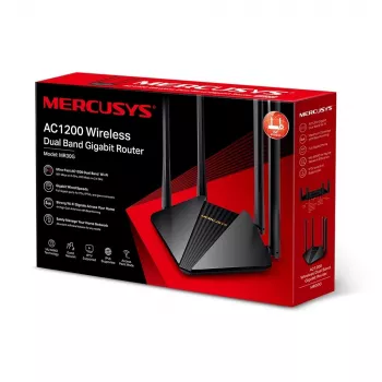 Mercusys MR30G belaidis maršrutizatorius Gigabit Ethernet dviejų juostų (2,4 GHz / 5 GHz) Juodas