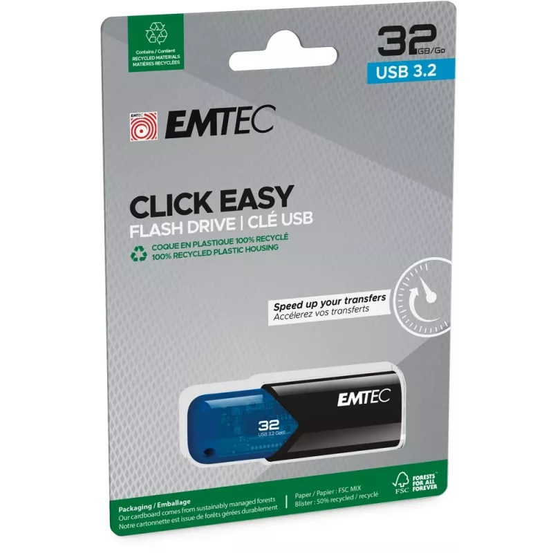 USB atmintinė Emtec 32GB USB Type-A 3.2 Gen 2 B110 Click Easy