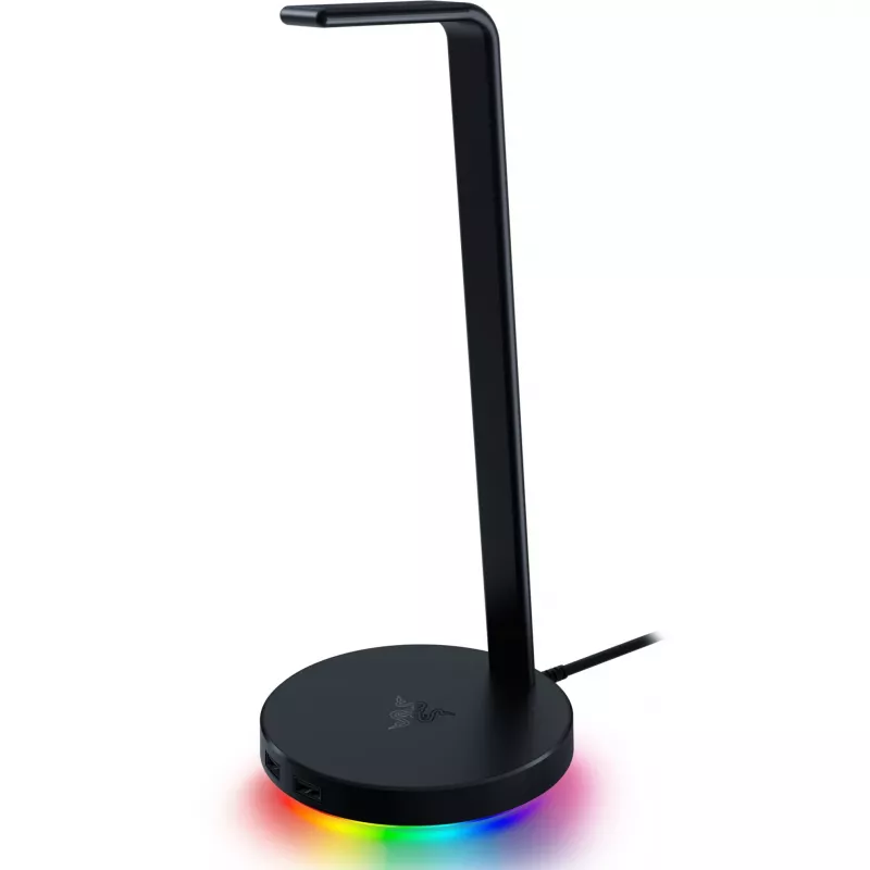 Razer Base Station V2 Chroma, juodas, 2x USB 3.1 prievadai, 1x 3,5 mm kombinuotas prievadas su įmontuotu DAC, 7.1 erdvinis garsas, Razer Chroma™ RGB, aliuminio konstrukcija, neslystantis pagrindas