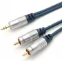 Garso laidas S/CONN SP30832-5 5m 3.5mm 2 x RCA mėlynas chromas
