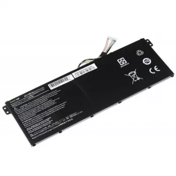 Green Cell AC52 baterija, skirta Acer Aspire E11 ES1-111M ES1-131 E15 ES1-512 Chromebook CB3-111 CB5-311, 11,4 V 2200 mAh Li-Ion, 3 elementai, juoda
