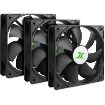 INTER-TECH 88887289 120mm korpuso ventiliatoriai 3 vnt. juodi