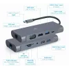 Gembird A-CM-COMBO7-01 nešiojamojo kompiuterio dokas / prievadų replikatorius USB 3.2 Gen 1 (3.1 Gen 1) Type-A pilkas