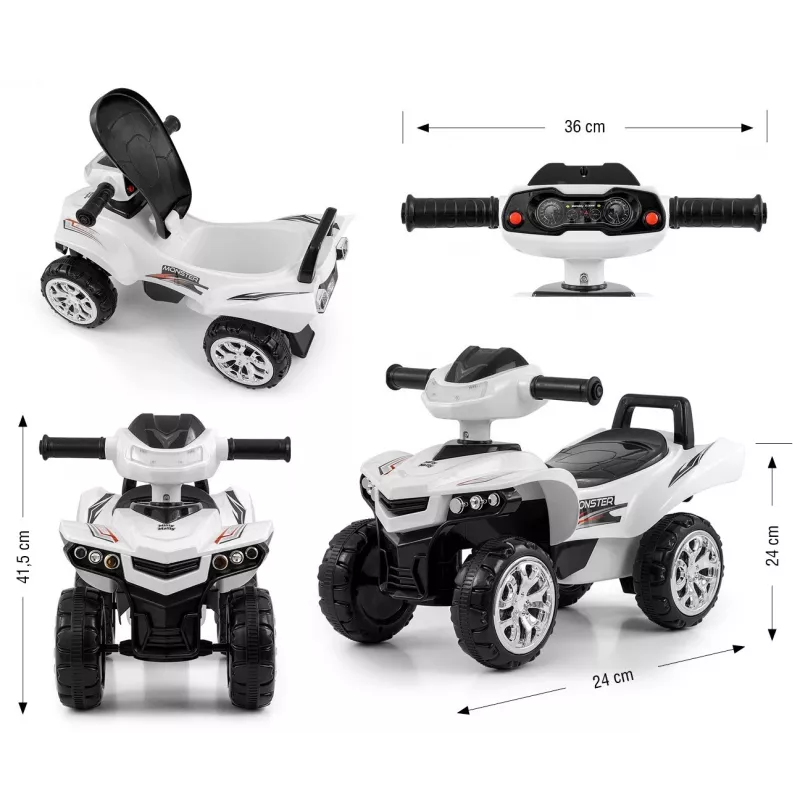 Vaikiška mašinėlė milly mally Vehicle Monster balta 5694