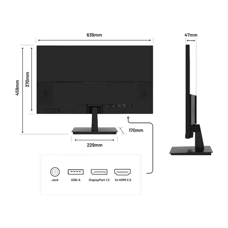 JAPANNEXT JN-I280UHD60F-P 4K UHD Monitorius 71,1 cm (28 inch) IPS, 5 ms, 60 Hz, AMD FreeSync, HDMI, DisplayPort