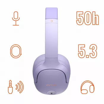 Ausinės MANTA HDP1001PU Rytmo Elegance Purple uždedamos, laidinės