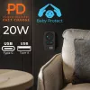 Maitinimo daliklis MACLEAN MCE249 F/B – 2 AC lizdai (16A + 6A) su 2×USB-A ir 2×USB-C PD 20W, EU kištukas, juodas