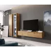 Vitrininė spinta Cama Meble VIGO 180 – sieninė stiklinė vitrina, 1800×400×300 mm, wotan ąžuolas