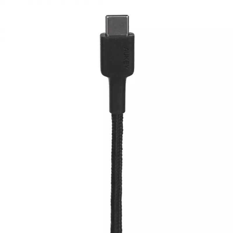 AUKEY CB-CD30 USB-A į USB-C kabelis 0,9 m, pintas nailonu, 60W PD, 3A, juodas