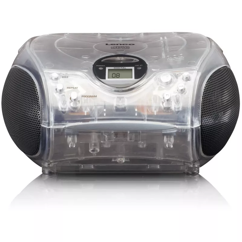Nešiojamas radijo CD grotuvas Lenco SCD-24TR – FM, 4W, LCD, teleskopinė antena, AC/DC, 6×C baterijos