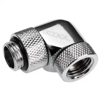 Alphacool Eiszapfen Connector Series – Kampinis montavimo adapteris skysčio aušinimo sistemai – sidabras-nikelis
