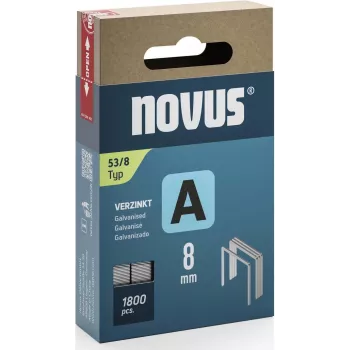 Segtukų užtaisai NOVUS A Typ 53 8 mm, pakuotė po 1800 vnt., sunkiems segtuvams