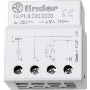 Finder impulsinis jungiklis paviršiui/įleidžiamam montavimui 1 vnt. 13.91.8.230.0000 1 normaliai atviras kontaktas 230 V/AC 10 A 2300 VA