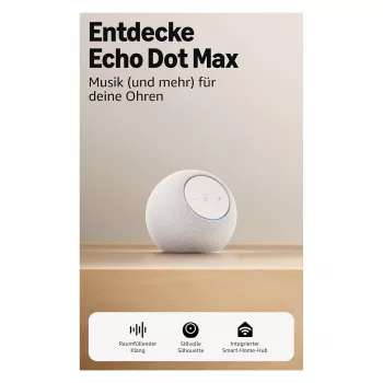 Garsiakalbis Amazon Echo Dot Max 2025 leidimas – Glacier White – Bluetooth (B0DKLVWZPF)