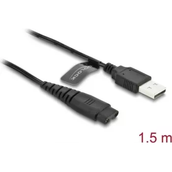 USB įkrovimo laidas 5 V elektriniams skustuvams DELOCK suderinamas su Hatteker RFC-588/598/690/692/696 RSCX-7568/9598 serijomis, 1 vnt.