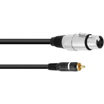 Audio adapterinis kabelis Omnitronic 30224028 — 1x RCA kištukas į 1x 3-pin XLR lizdą, 2,00 m, juodas