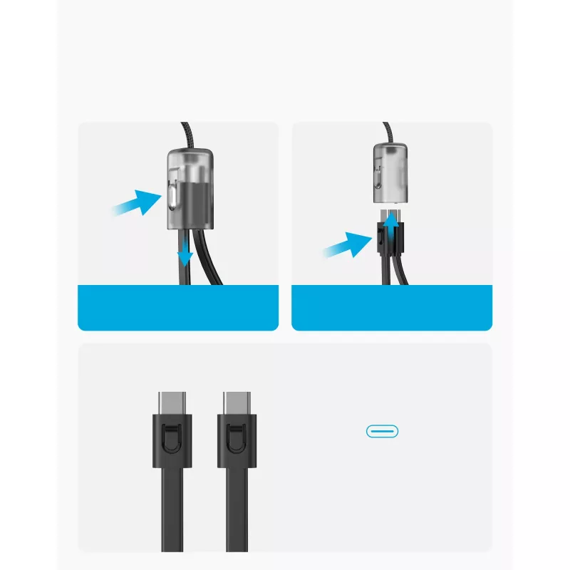 PowerBank su USB-C laidu 20000 mAh 30W Juoda