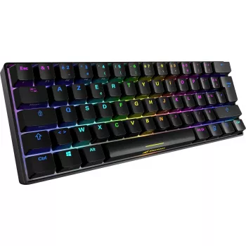 Sharkoon SGK50 S4 klaviatūra žaidimams USB AZERTY prancūziška juoda 60% RGB LED