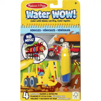 Melissa & Doug Water WOW! Vehicles – daugkartinis vandens spalvinimo bloknotas