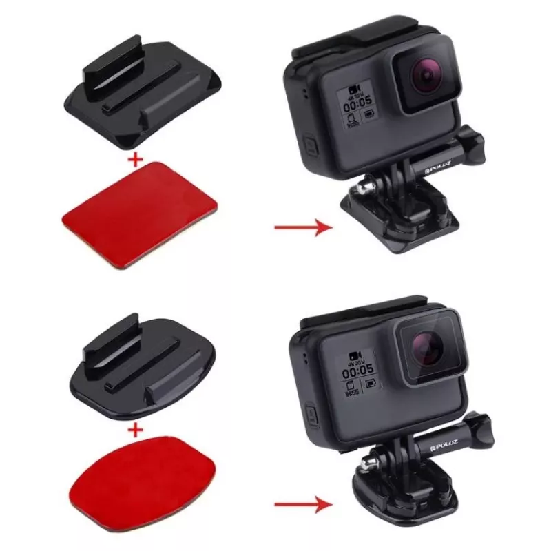 Puluz lipdukų ir tvirtinimo rinkinys, skirtas Osmo Action ir GoPro – lipnūs laikikliai ir tvirtinimo aksesuarai