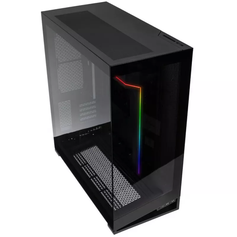 PHANTEKS NV Series NV7 E-ATX korpusas, grūdintas stiklas, ARGB - juodas su M25 Gen2 PWM D-RGB ventiliatorių 3 rinkiniu - atvirkštinė mentė, 140mm + DRGB rinkinys
