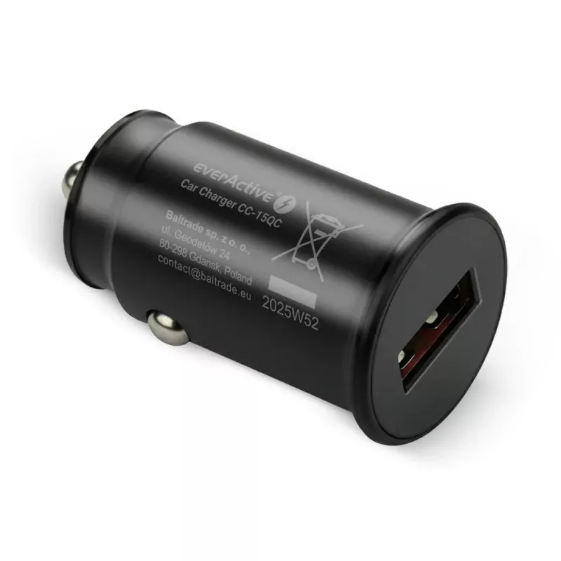 Automobilinis kroviklis everActive CC-15QC QC3.0 18W 1x USB su kabeliu