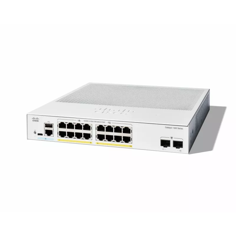 Valdomas jungiklis Cisco Catalyst 1300-16FP-2G 16 prievadų GE Full PoE