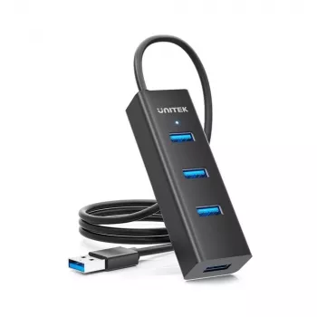 UNITEK Y-3089V01 USB 3.2 Gen 1 (3.1 Gen 1) Type-A sąsajų šakotuvas 5000 Mbit/s Juodas
