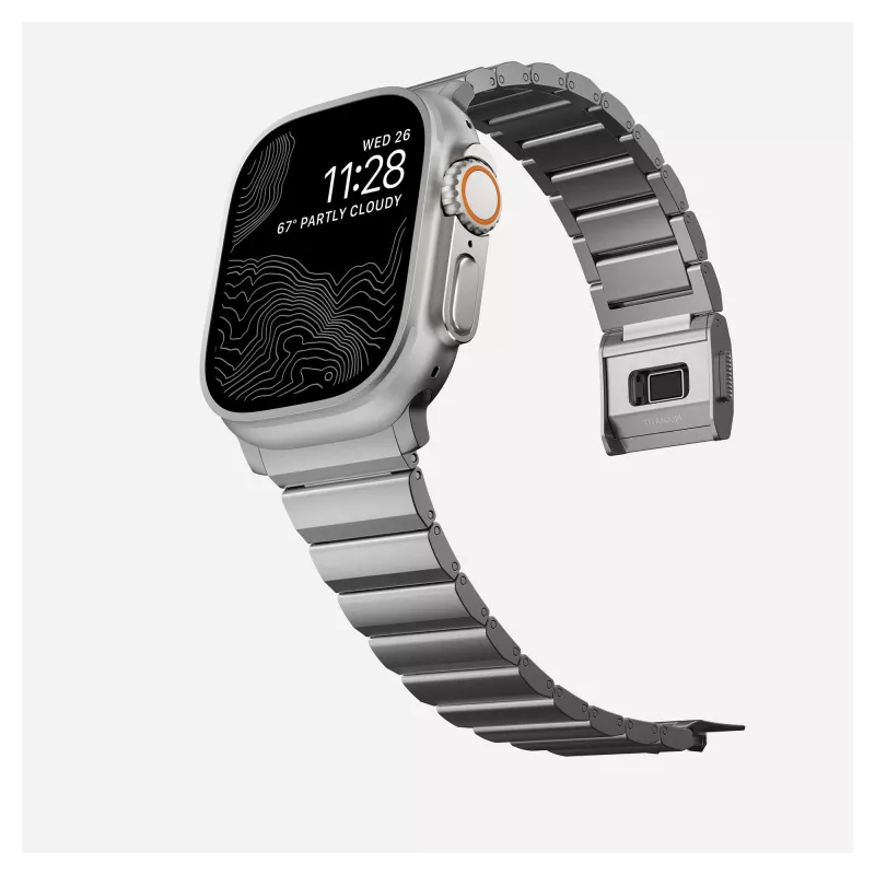 NOMAD Titanium Band, Apple Watch 46mm/49mm, sidabrinis
