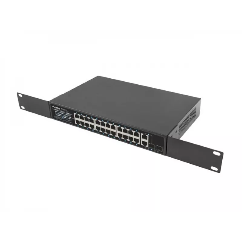 Lanberg RSFE-24P-2C-250 nevaldomas Gigabit Ethernet komutatorius su 24 PoE+ prievadais