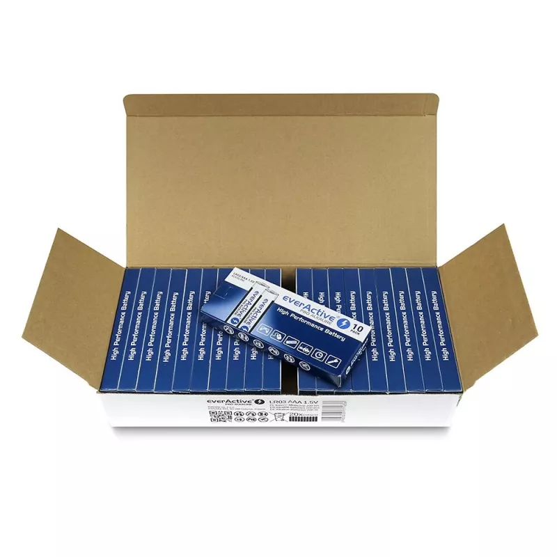 Vienkartinė šarminė baterija everActive LR0310PAK AAA 1.5V 1250mAh pakuotė po 10 vnt.