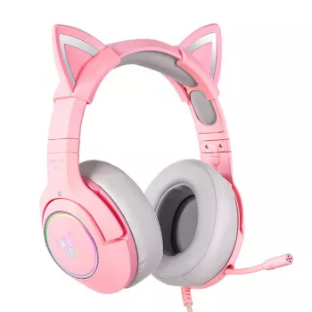 Ausinės Onikuma K9 Pink RGB žaidimams