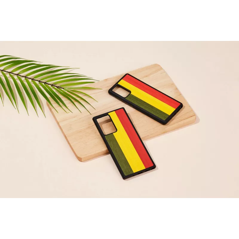 Dėklas Samsung Galaxy Note20 medinis ir polikarbonatinis reggae juodas man and wood