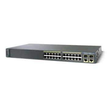 Valdomas L2 Fast Ethernet PoE jungiklis Cisco C2960-24LC-S — 24x 10/100 RJ-45, PoE, 1U, Atnaujintas