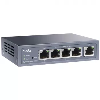 Cudy Gigabit Multi-WAN VPN maršrutizatorius, vielinis, Fast Ethernet, Gigabit Ethernet, pilka