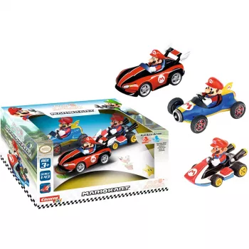 Transporto priemonių rinkinys Mario Kart 3vnt pull&speed