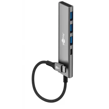 Goobay Slim 4-Port USB Hub USB-C į USB-A 5 Gbit/s - 1x USB-C, 3x USB-A (76562)