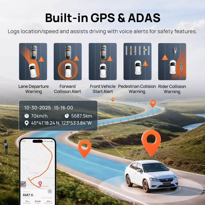 Vaizdo registratorius 70mai A810S 4K su RC24 GPS moduliu — rinkinys