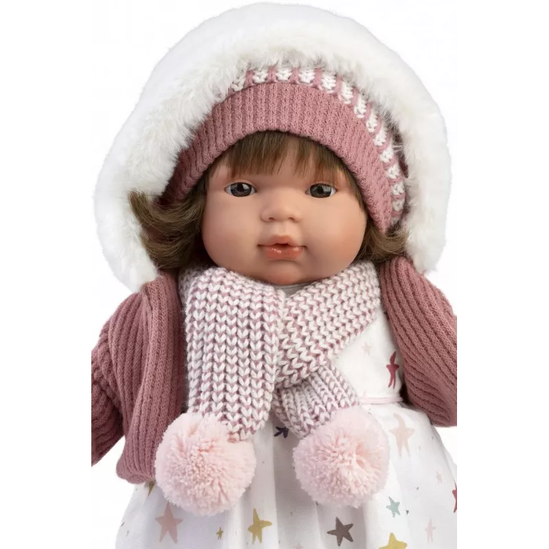 Lėlė Llorens Lola, 38 cm, verkianti, realistiniai bruožai, minkštas kūnas
