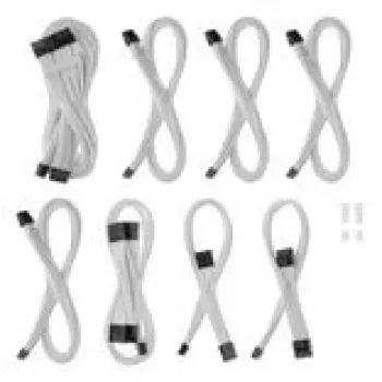CableMod C-Series Pro ModMesh kabelių rinkinys Corsair RMi, RMx ir RM maitinimo šaltiniams — baltas