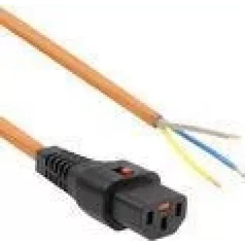 ACT Powercord C13 IEC Lock atviras galas oranžinis 3 m, PC967