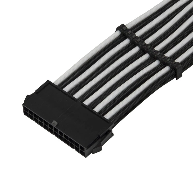 ATX ilginimo kabelis SILVERSTONE SST-PP07E-MBBW 30 cm juodas/baltas
