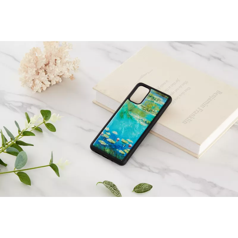 Dėklas iKins Samsung Galaxy S20+ su juodų vandens lelijų raštu