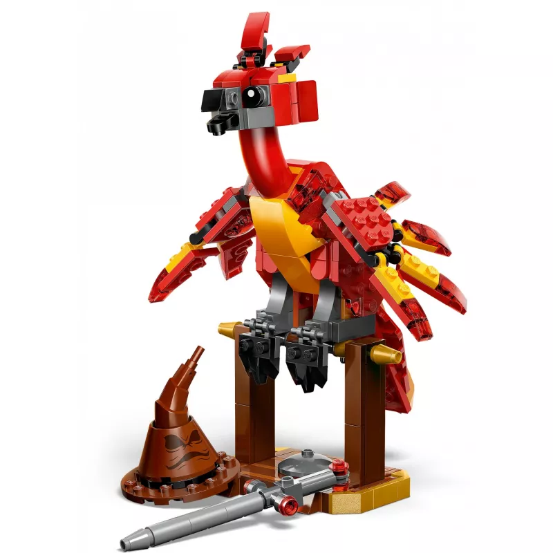 LEGO statomas Feniksas Fawkes – Dumbldoro Feniksas modelis 76448, 299 dalių, 160 mm aukštis, nuo 8 metų