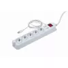 Apsauginis filtras Gembird PCW-MS-2G Baltas 5 AC lizdai 250V 1.8m