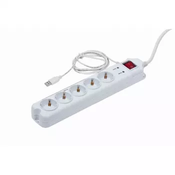 Apsauginis filtras Gembird PCW-MS-2G Baltas 5 AC lizdai 250V 1.8m